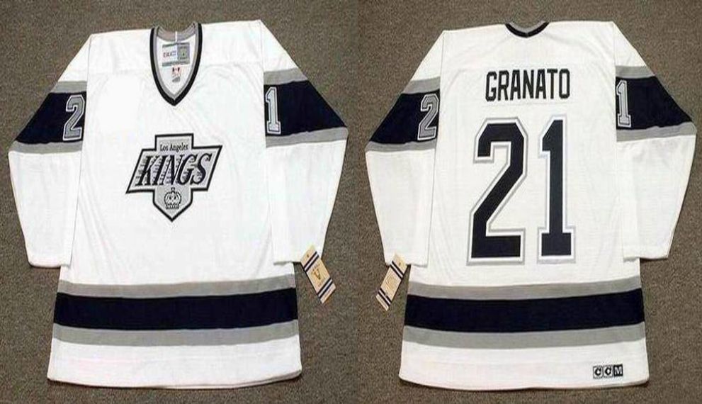 2019 Men Los Angeles Kings 21 Granato White CCM NHL jerseys1